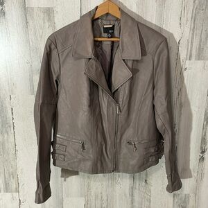Z14 women’s Gray a.n.a XXL leather look zip up jacket